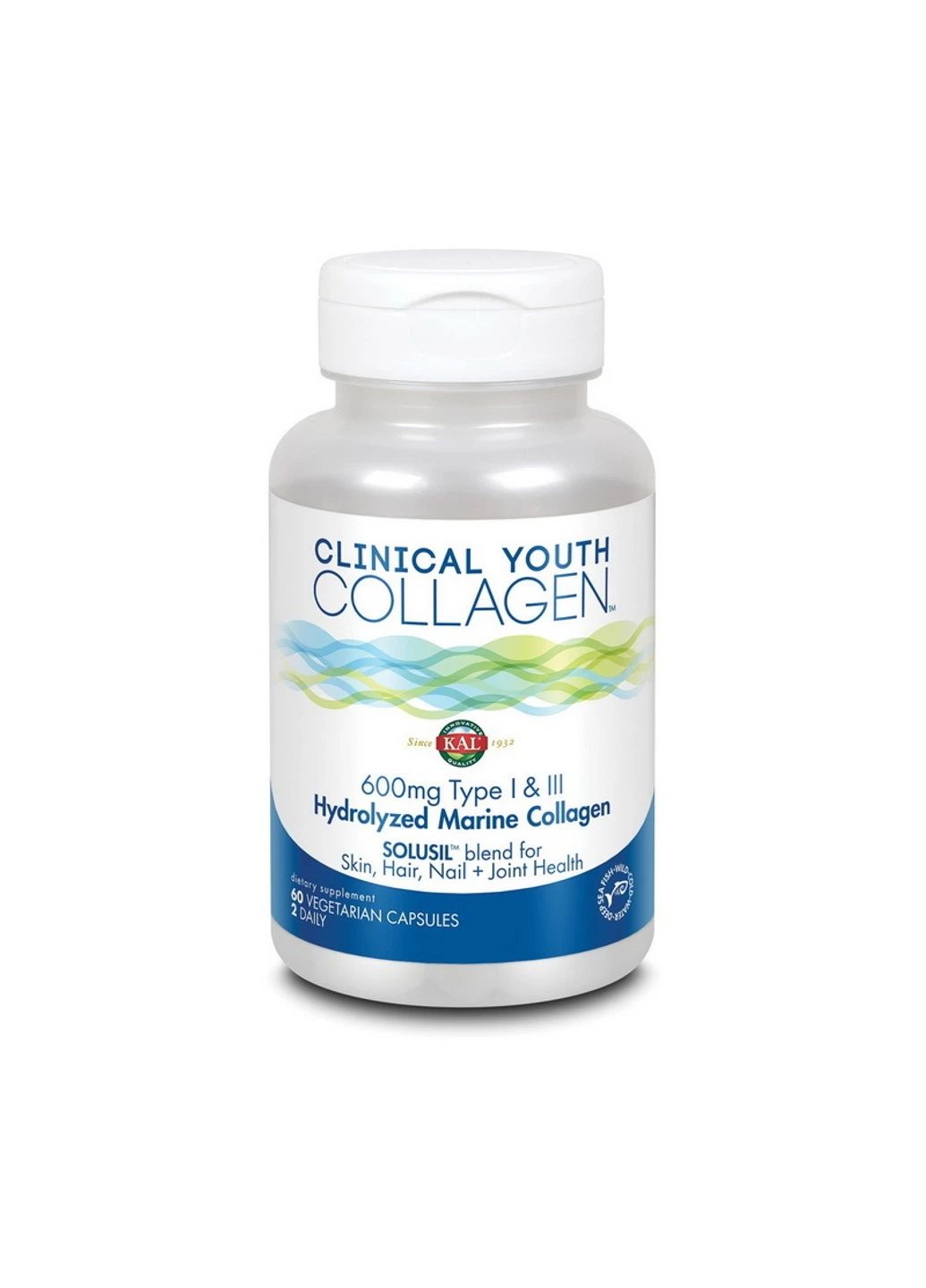Коллаген Collagen 600 mg Type | & ||| 60 капсул KAL (255409552)