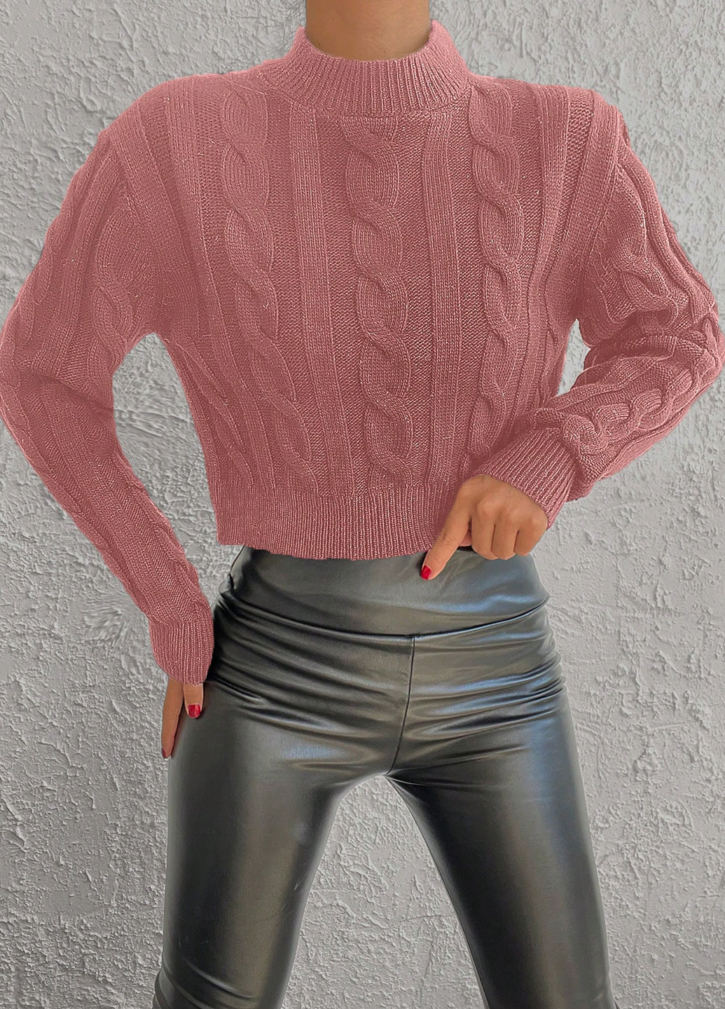 Рожево-коричневий демісезонний светр SHEIN