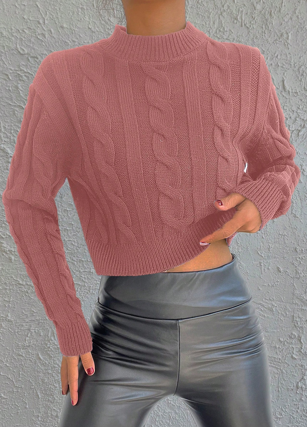 Рожево-коричневий демісезонний светр SHEIN