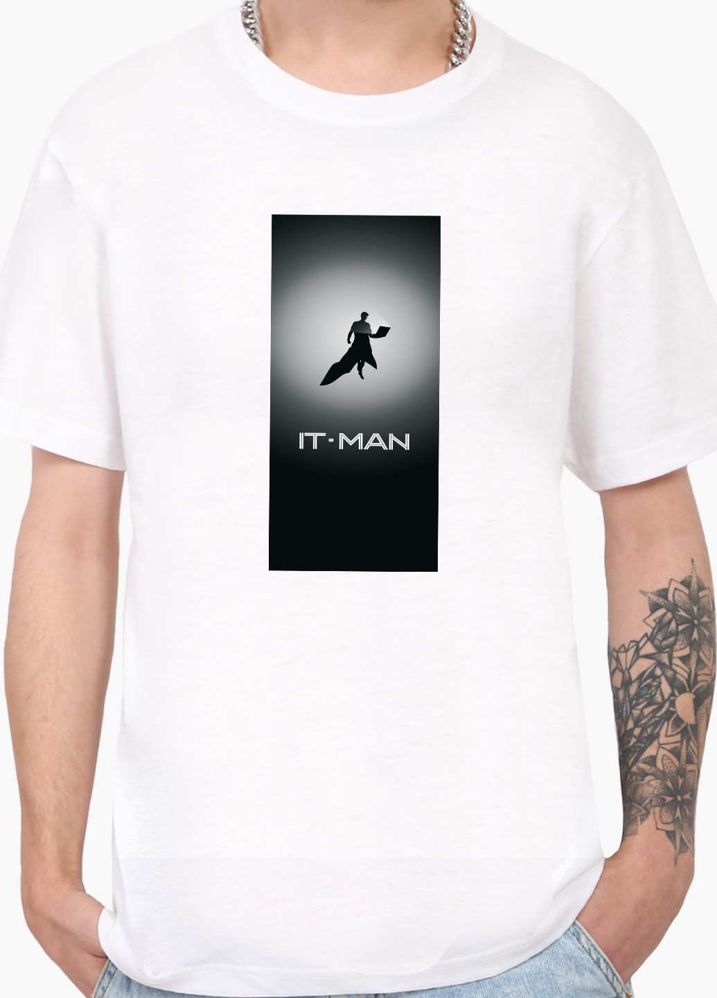 Белая футболка мужская это человек (it - man) белый (9223-2005) xxl MobiPrint