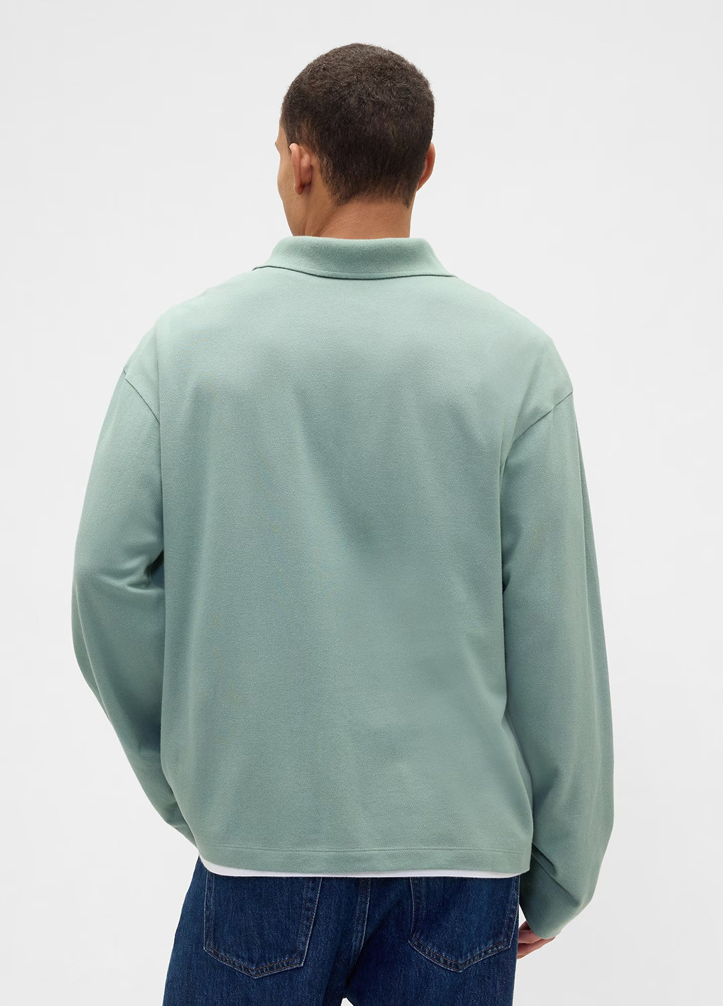 Светло-зеленая футболка-поло для мужчин Gap однотонная