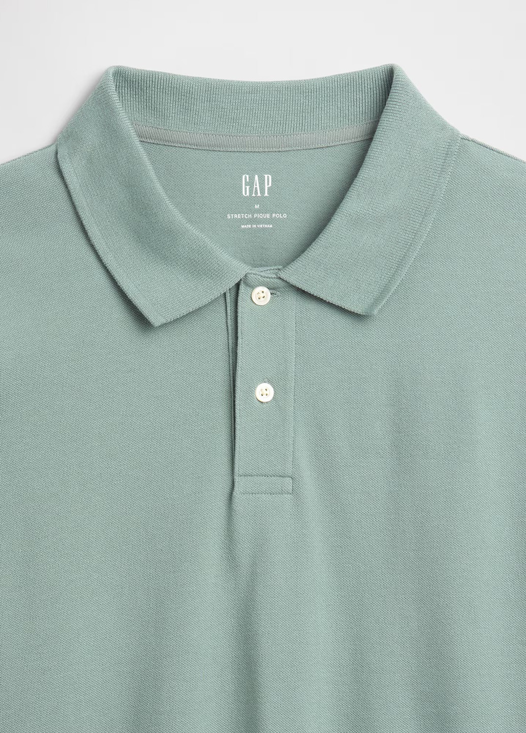 Светло-зеленая футболка-поло для мужчин Gap однотонная