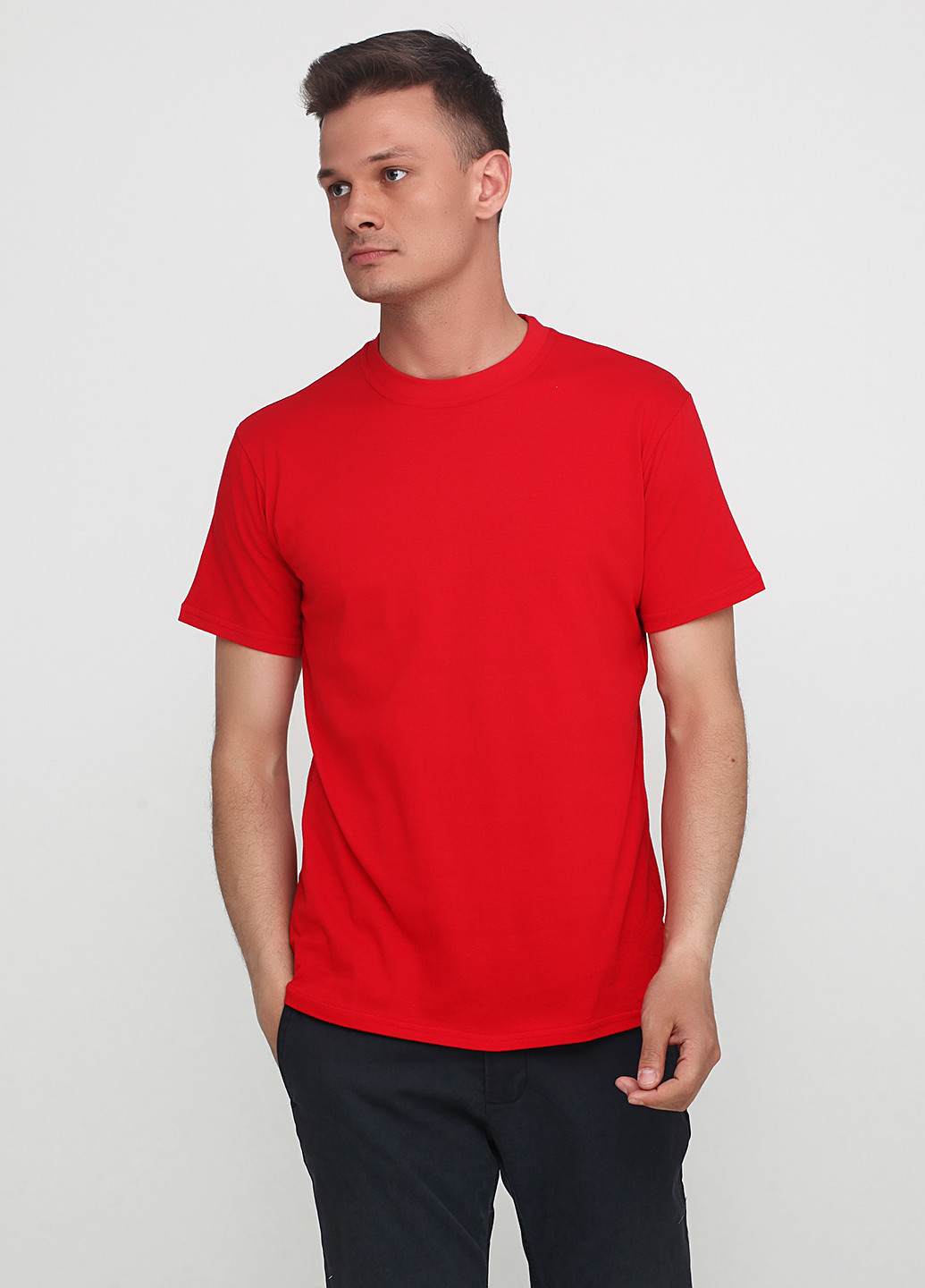 Красная футболка мужская 19м319-17 синяя(електро) с коротким рукавом Malta
