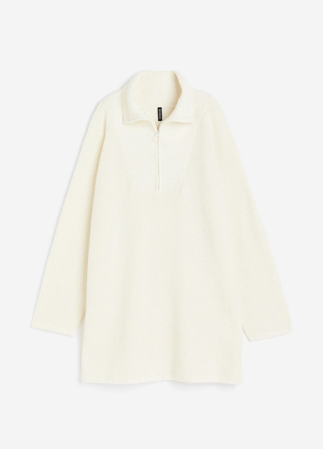 Кремовое кэжуал платье платье-свитер H&M однотонное