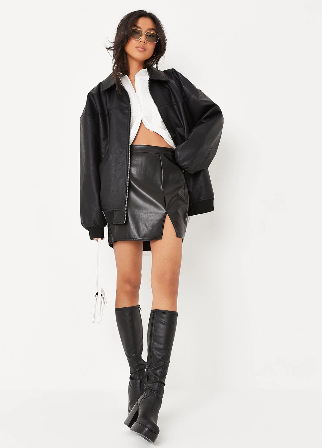 Черная кэжуал однотонная юбка Missguided а-силуэта (трапеция)
