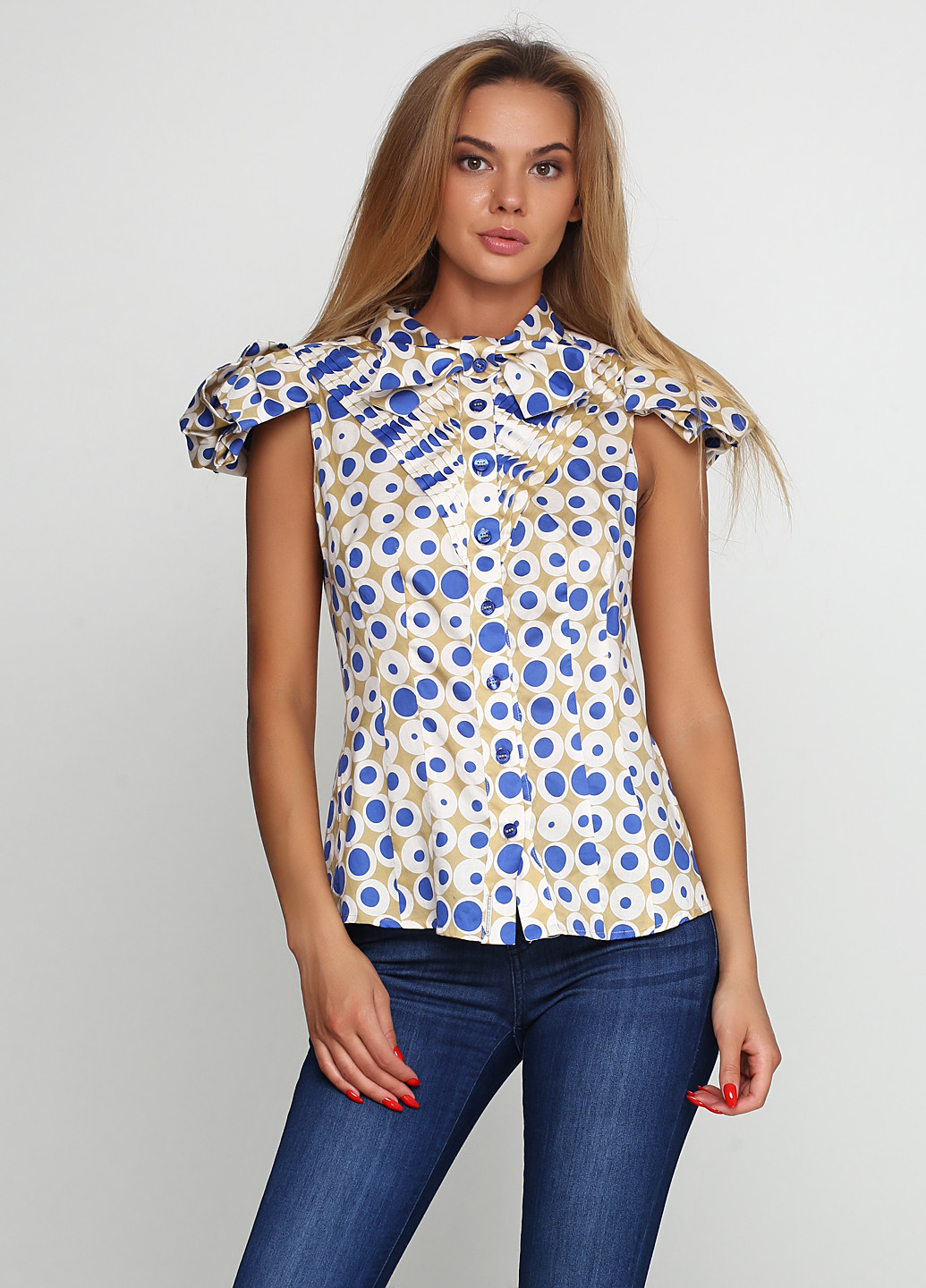 Бежевая летняя блуза Grazia Pi