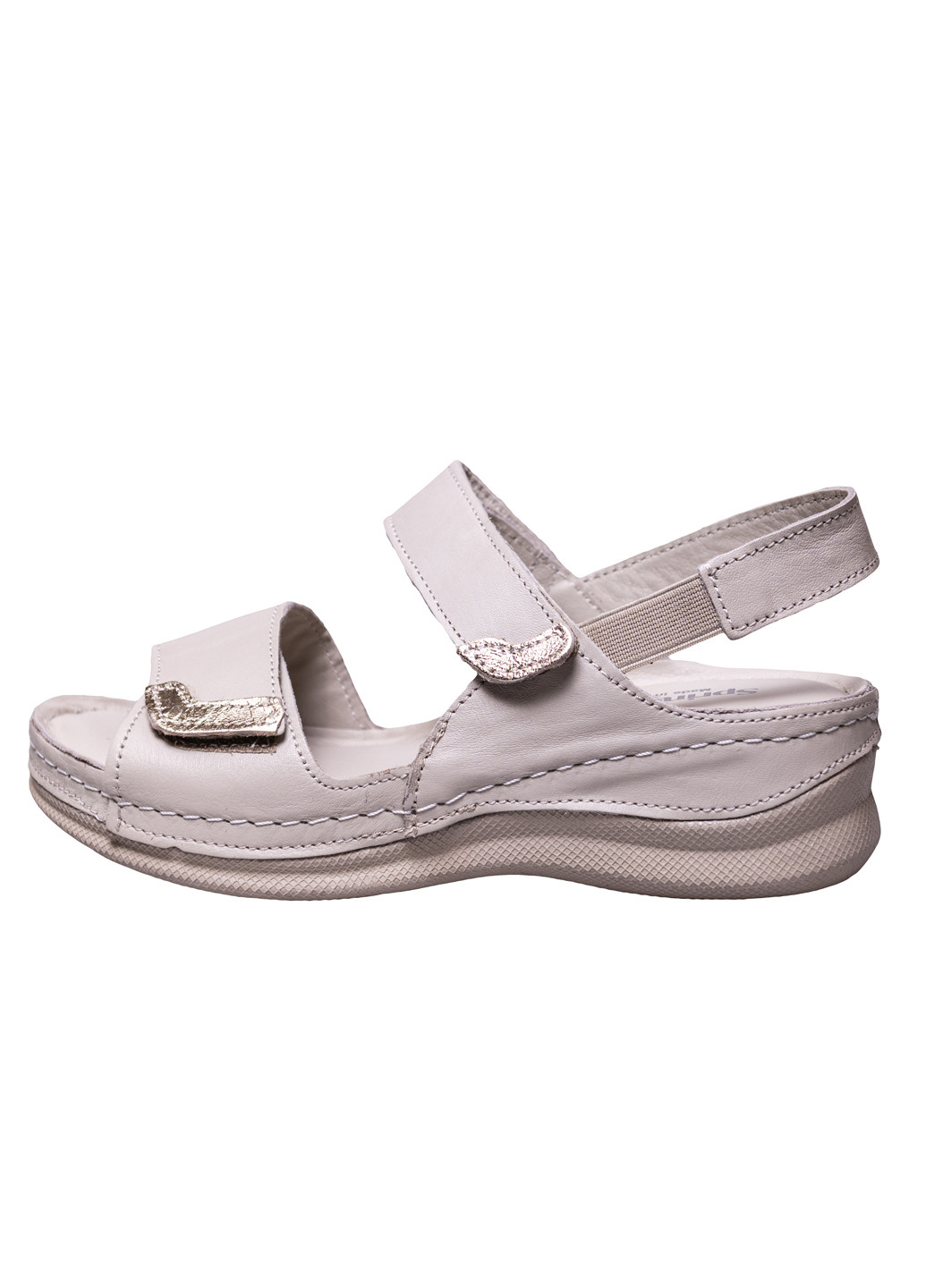 Светло-бежевые босоножки Springer на липучке с аппликацией