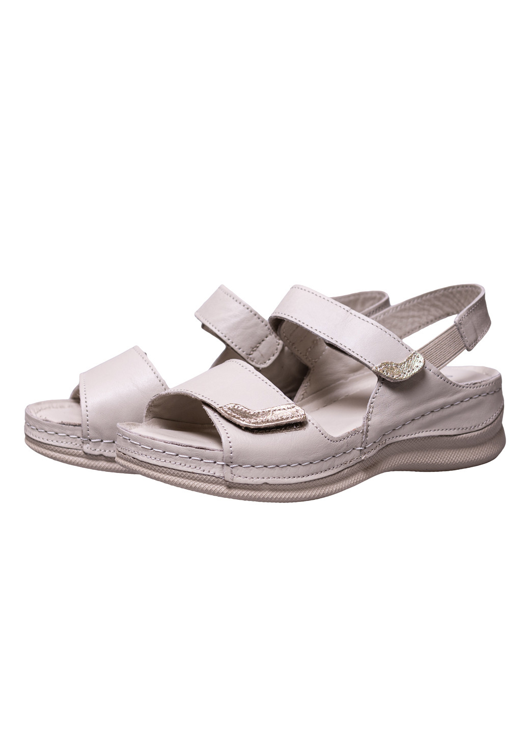 Светло-бежевые босоножки Springer на липучке с аппликацией