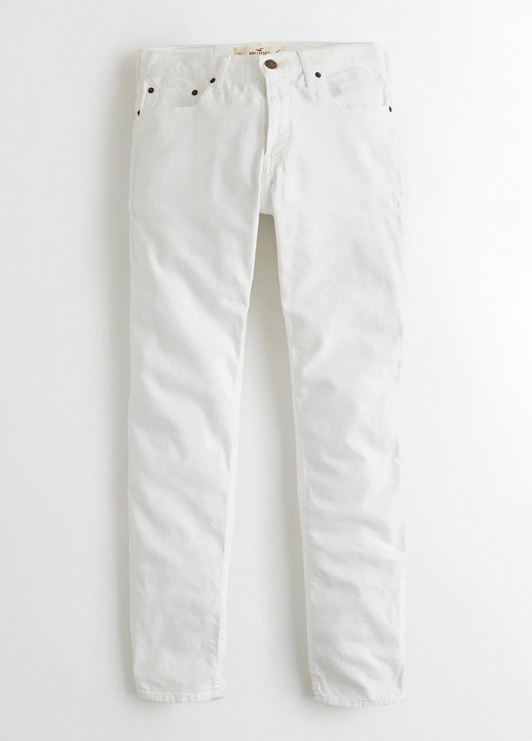 Белые летние скинни джинсы Hollister