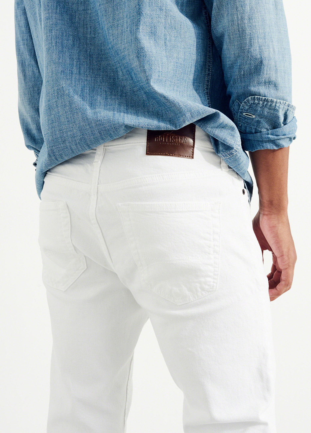 Белые летние скинни джинсы Hollister