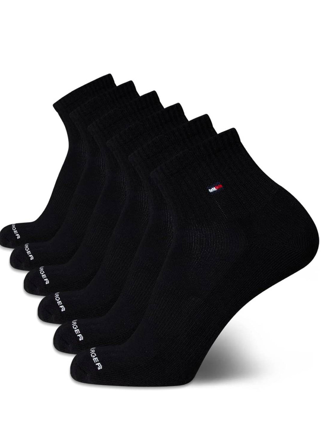 Чёрные носки (6 пар) Tommy Hilfiger логотипы (348838109)