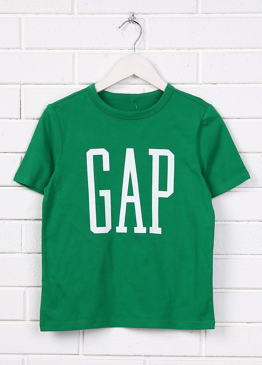 Зеленая летняя футболка с коротким рукавом Gap