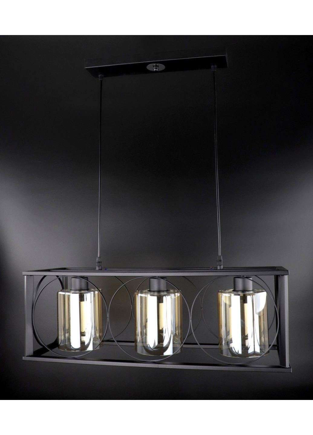 Люстра потолочная подвесная в стиле LOFT (лофт) 11825/3-br Черный 35х24х63 см. Sunnysky (253629225)