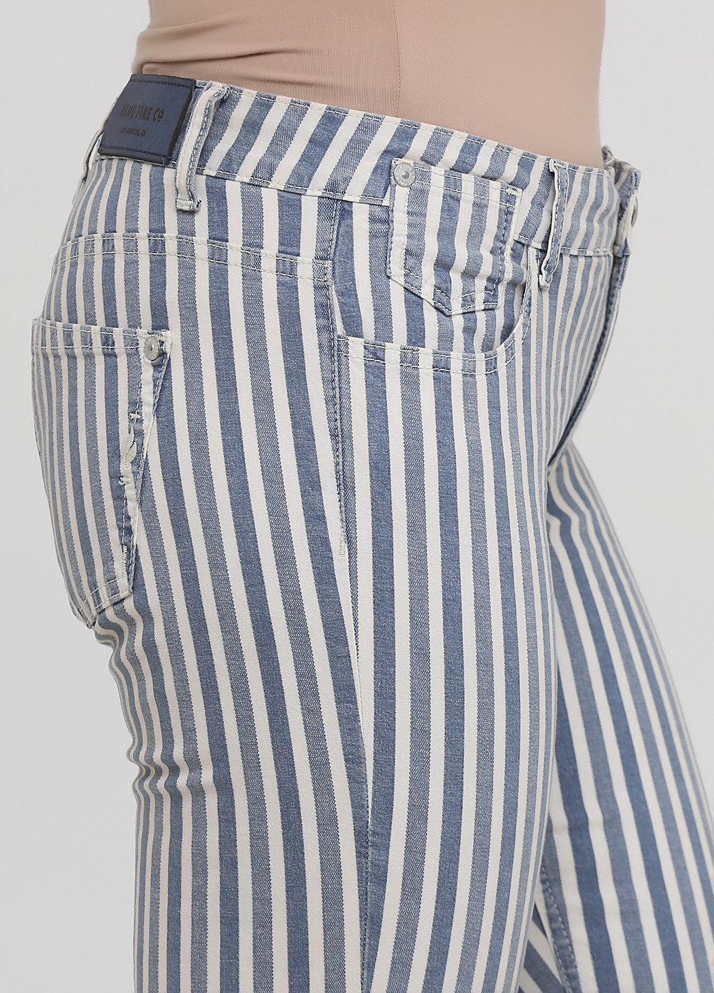 Голубые кэжуал демисезонные зауженные, укороченные брюки No Brand