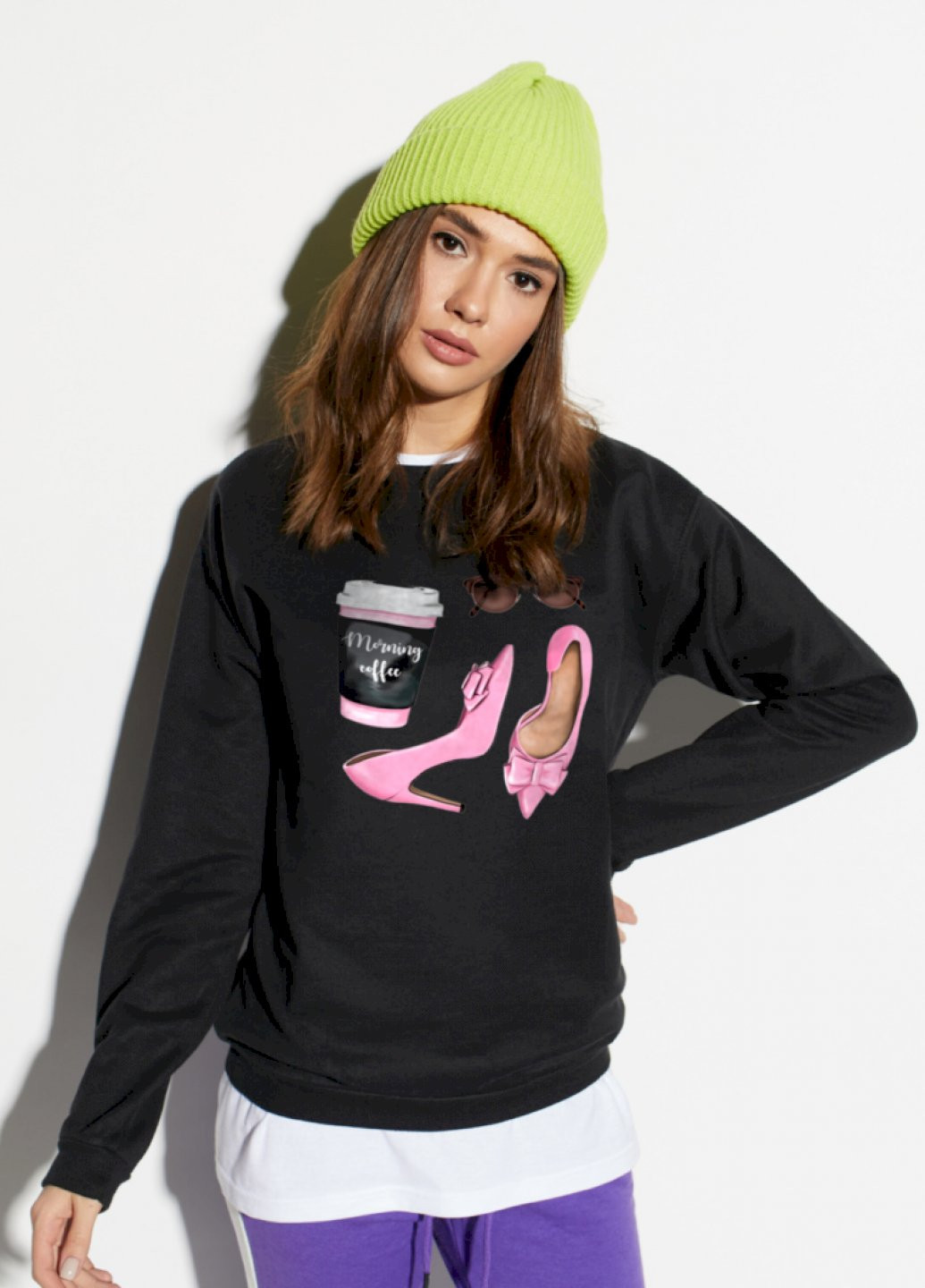 Черный свитшот женский /no flis/ YAPPI рисунок (251467798)