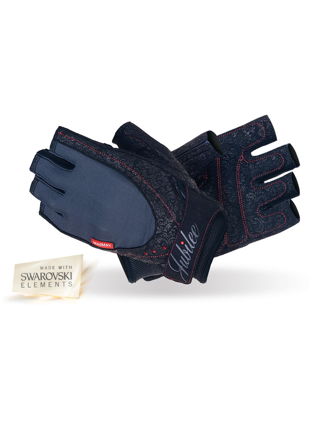Жіночі спортивні рукавички JUBILEE Swarovski MFG 740 чорний M Mad Max (251253548)
