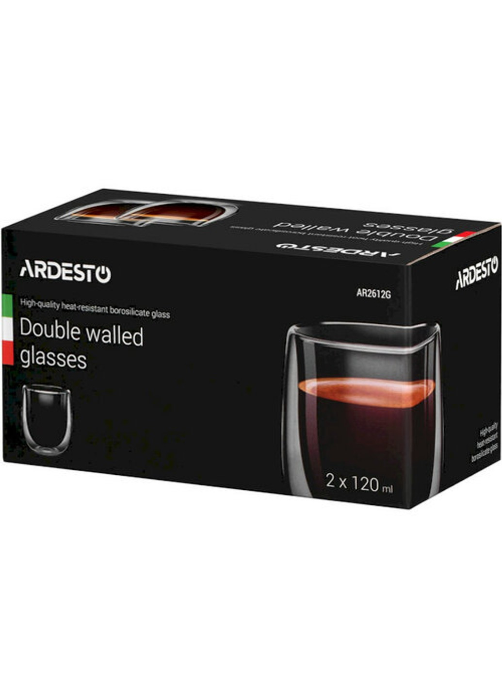 Набір склянок для американо 2 шт 120 мл з подвійними стінками Ardesto (252744908)