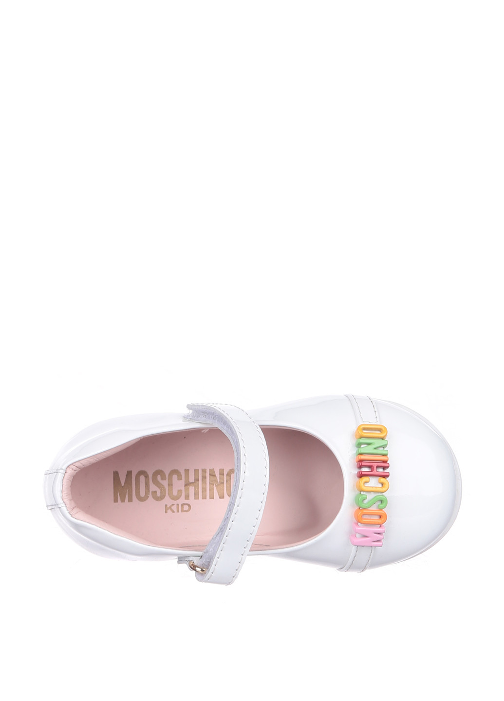 Белые туфли на низком каблуке Moschino