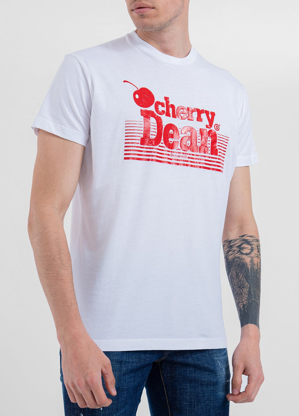 Біла біла футболка cherry dean Dsquared2