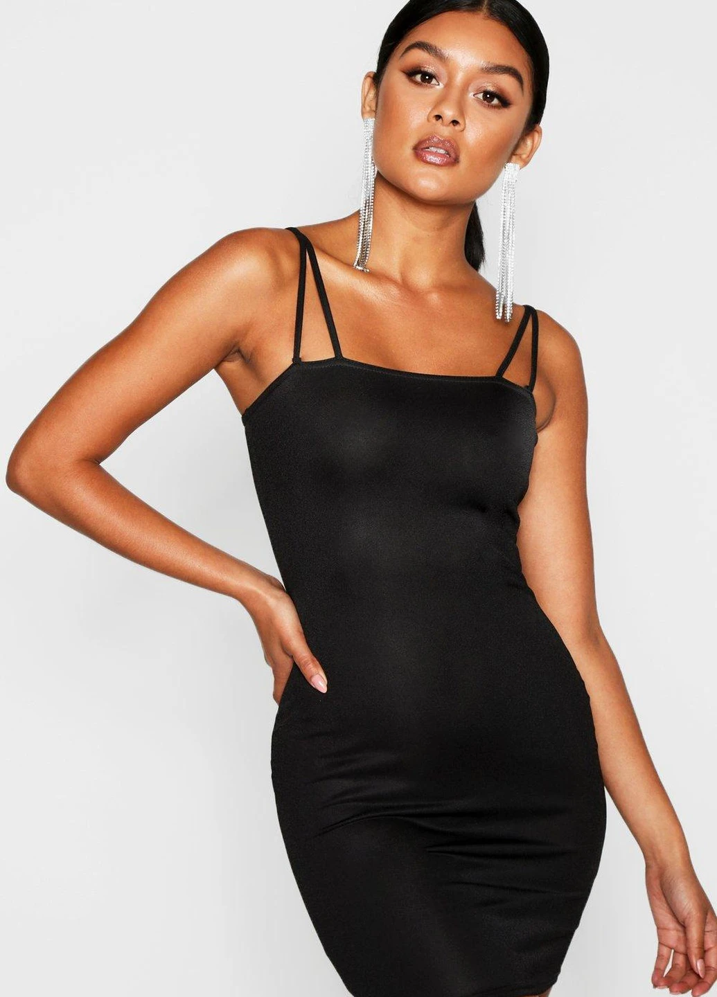 Черное кэжуал платье Boohoo однотонное