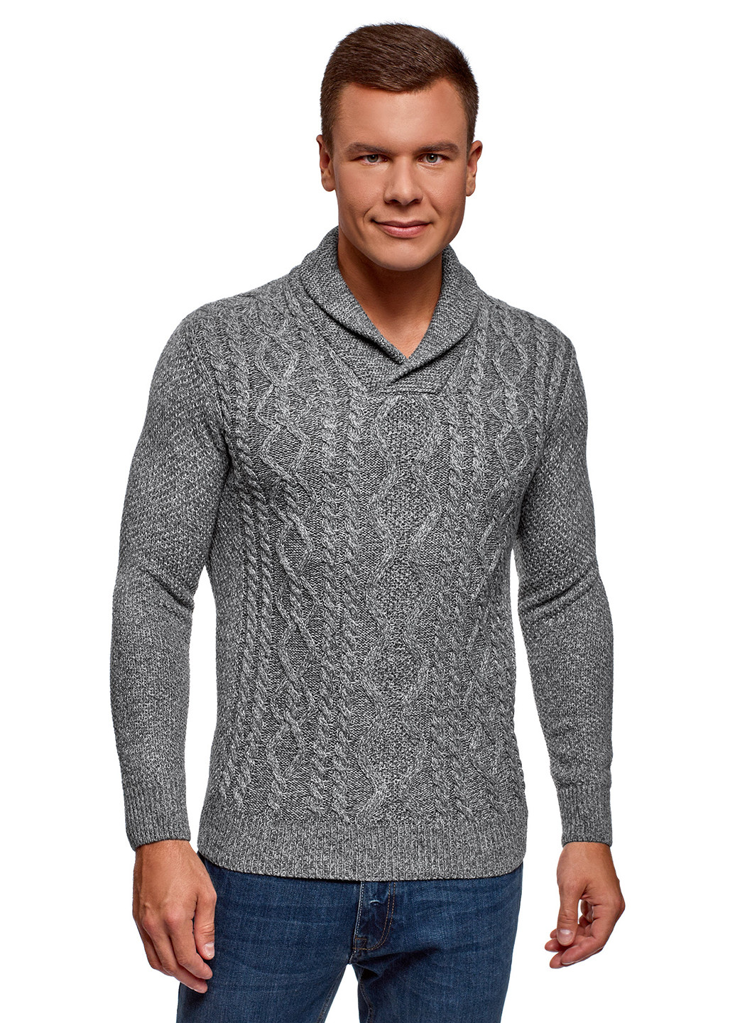 Серый демисезонный пуловер пуловер Oodji