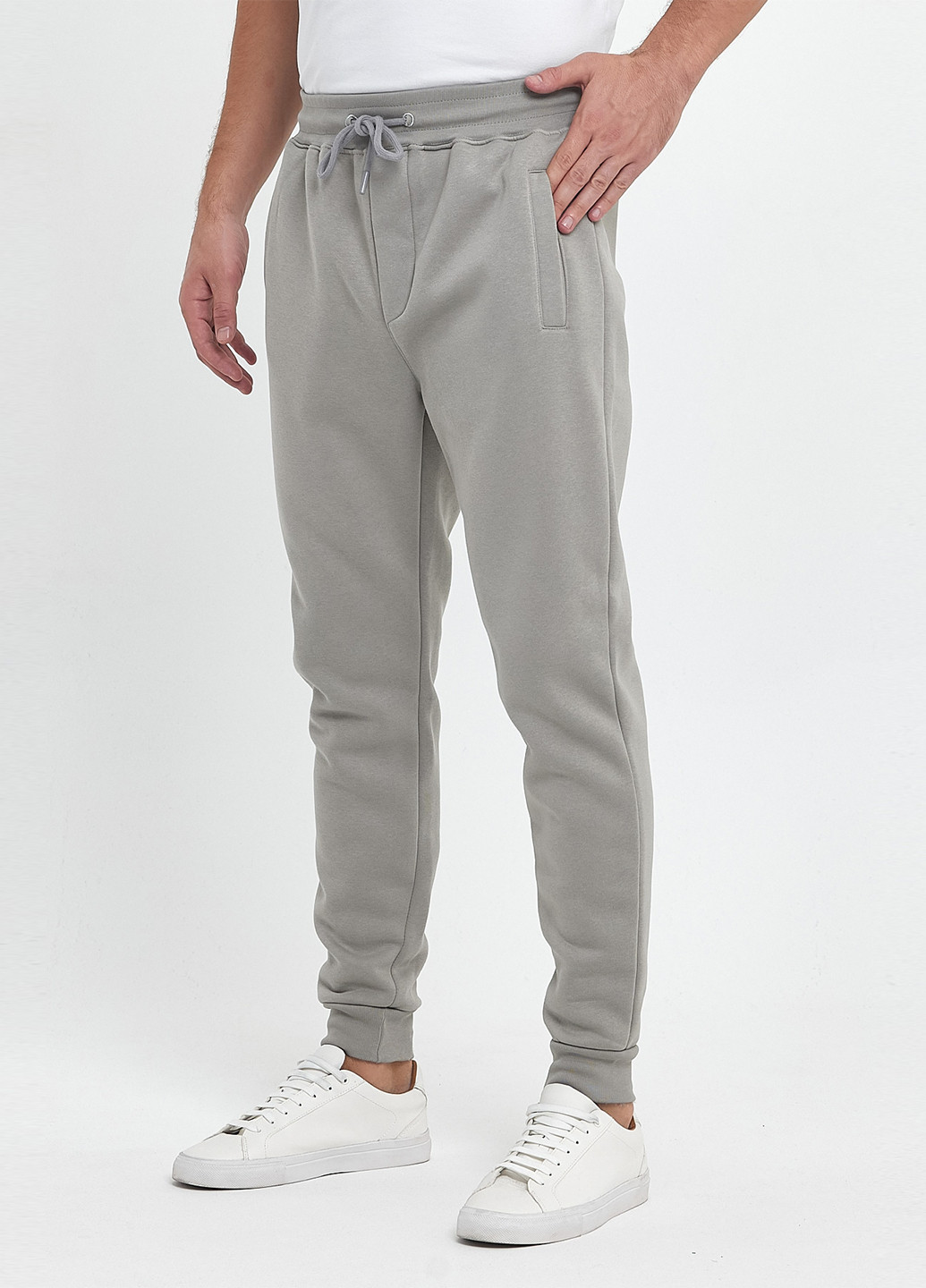 Светло-серые спортивные демисезонные джоггеры брюки Trend Collection