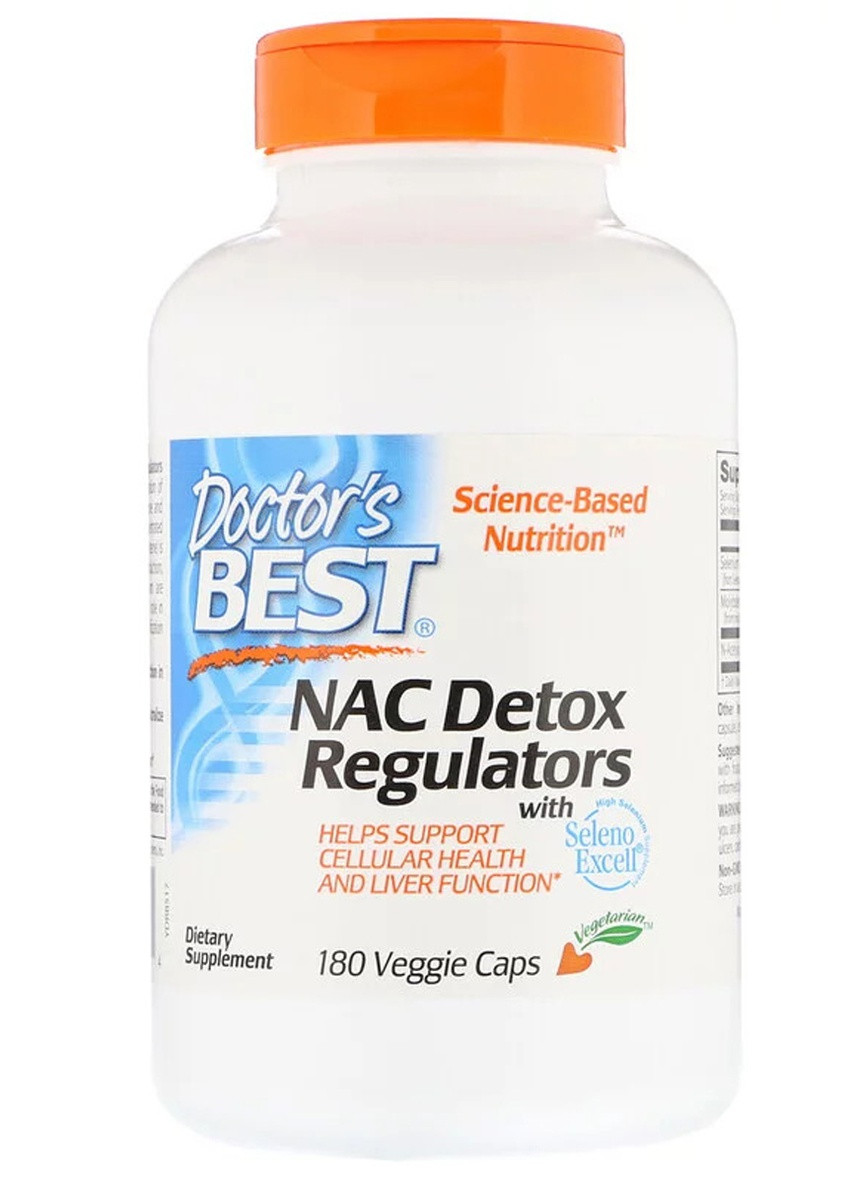 N-Ацетилцистеїн, NAC Detox Regulators,, 180 гелевих капсул Doctor's Best (228291707)