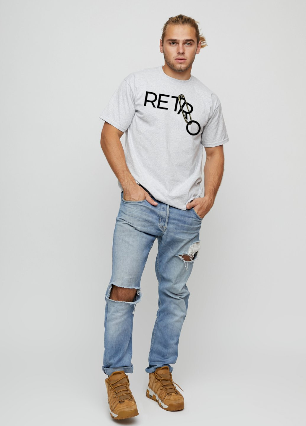 Серая футболка мужская basic YAPPI