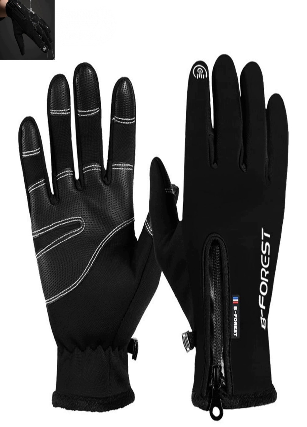 Вело мото лижні рукавички на флісі сенсорні для смартфона телефону оксамит неопрен (297964813) Розмір S Francesco Marconi (203955745)