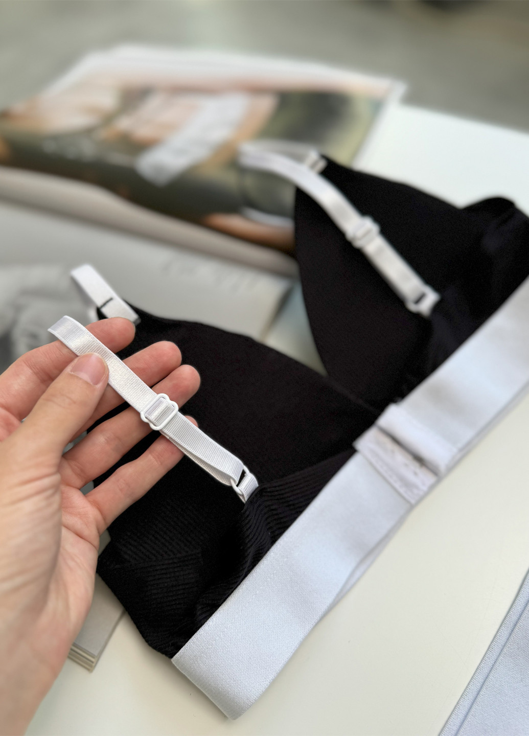 Черно-белый демисезонный комплект (бюстгальтер, трусики) NOVA VEGA