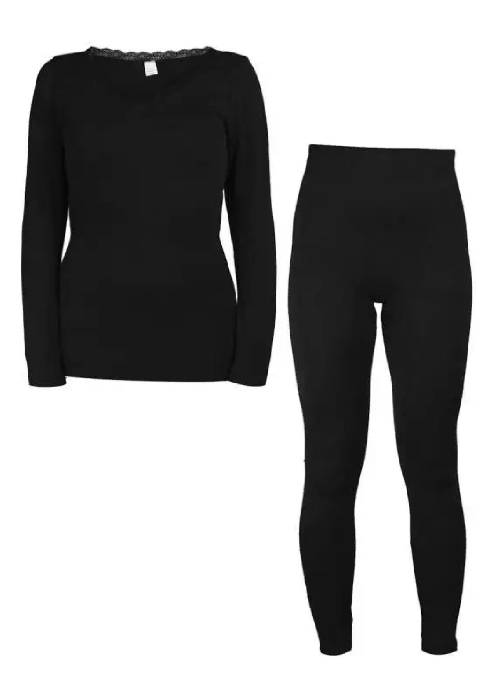 Комплект женского термобелья термоодежда костюм кальсоны лонгслив для холодной погоды (473499-Prob) Черный универсальный Unbranded (254953000)