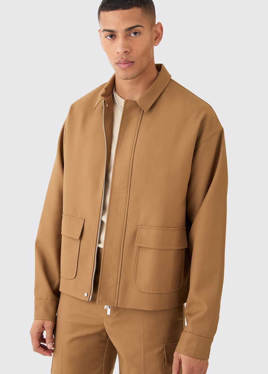 Светло-коричневая демисезонная куртка Boohoo