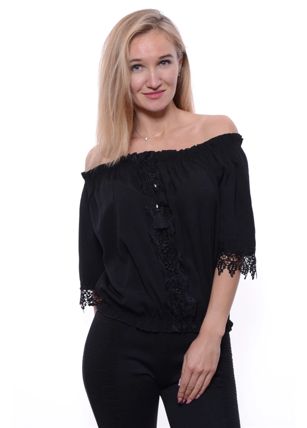 Чорна блуза Rossana