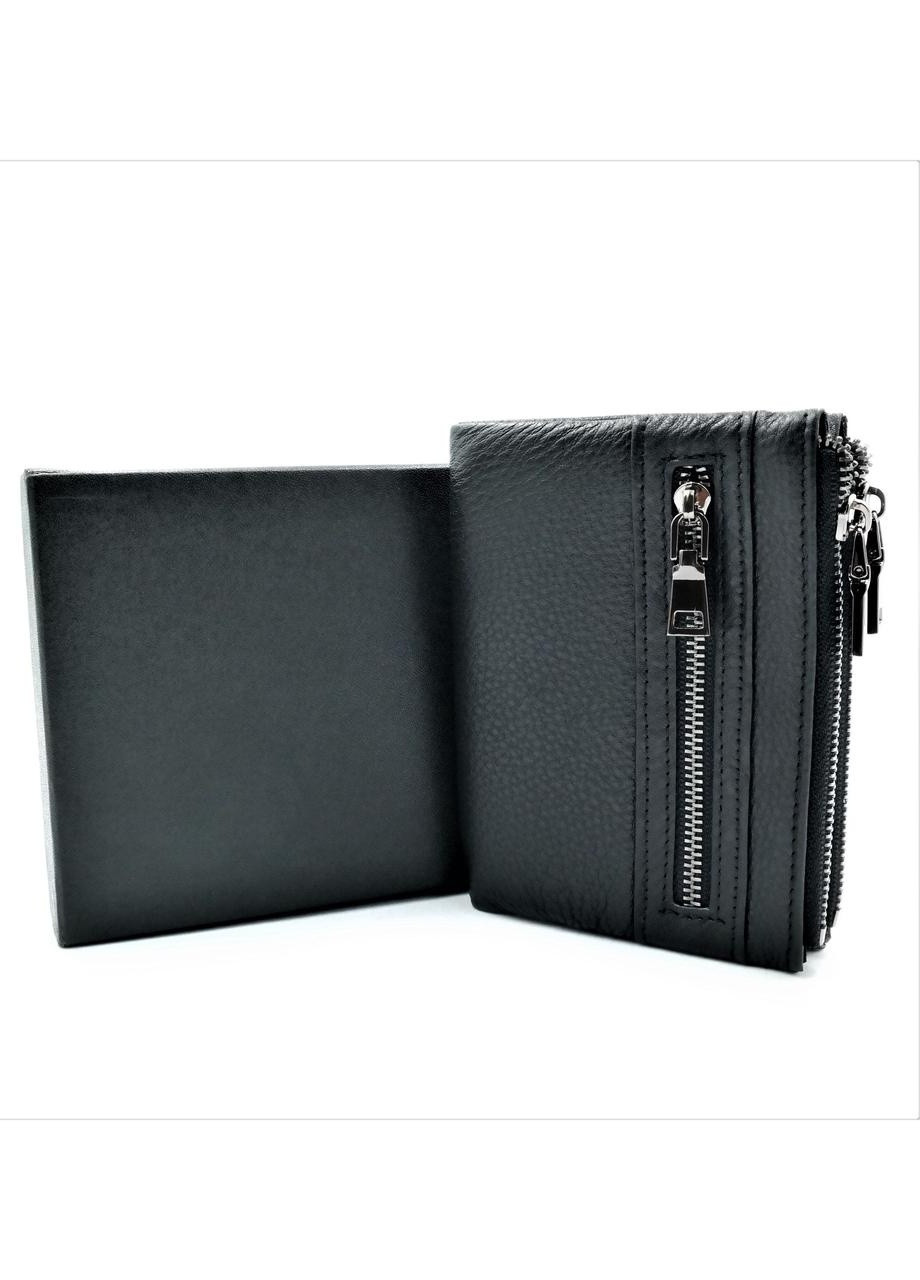 Чоловічий шкіряний гаманець 13 х 9,5 х 2,5 см Чорний wtro-K163-35 Weatro (253696092)