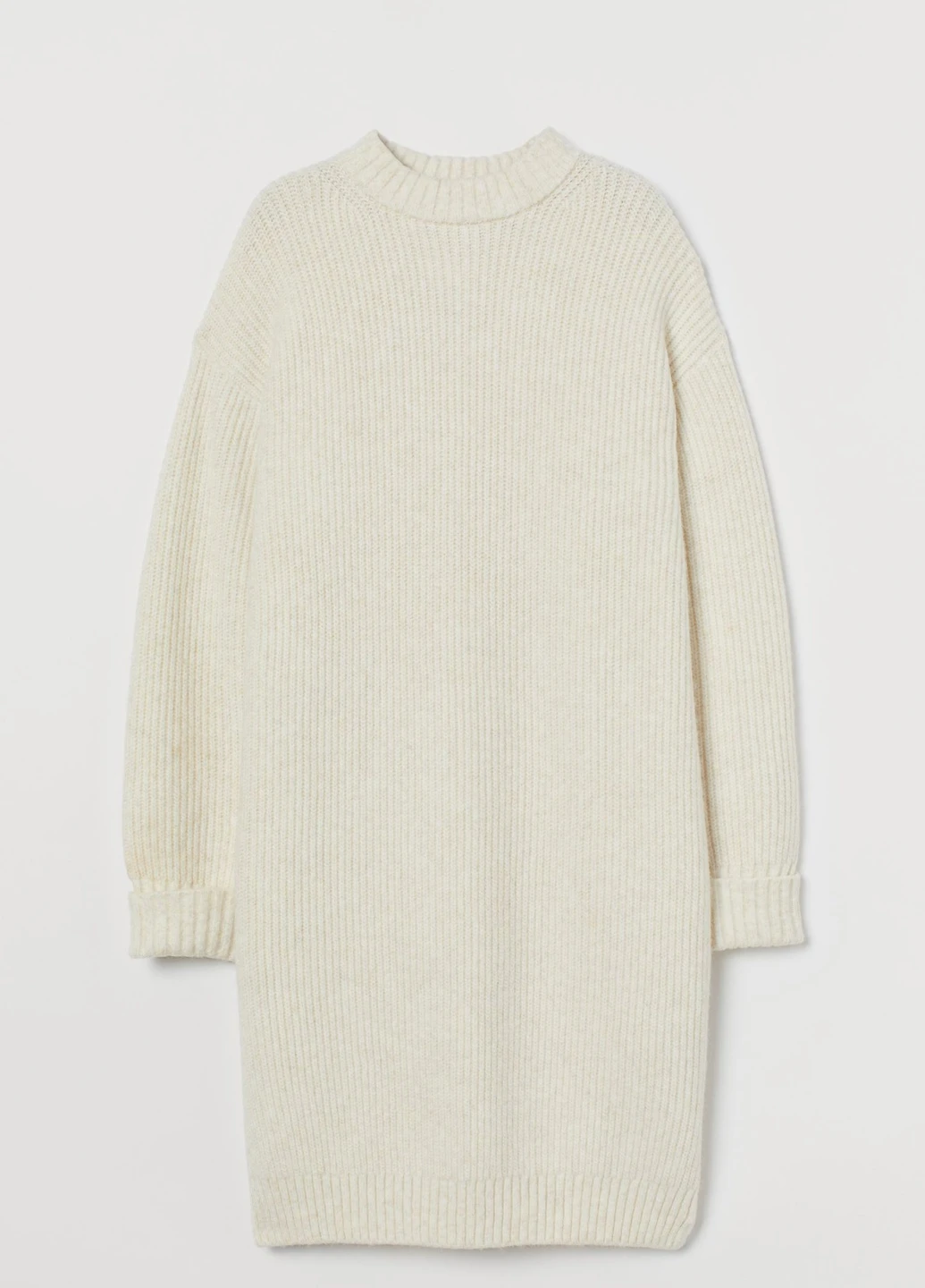 Молочное кэжуал платье H&M меланжевое