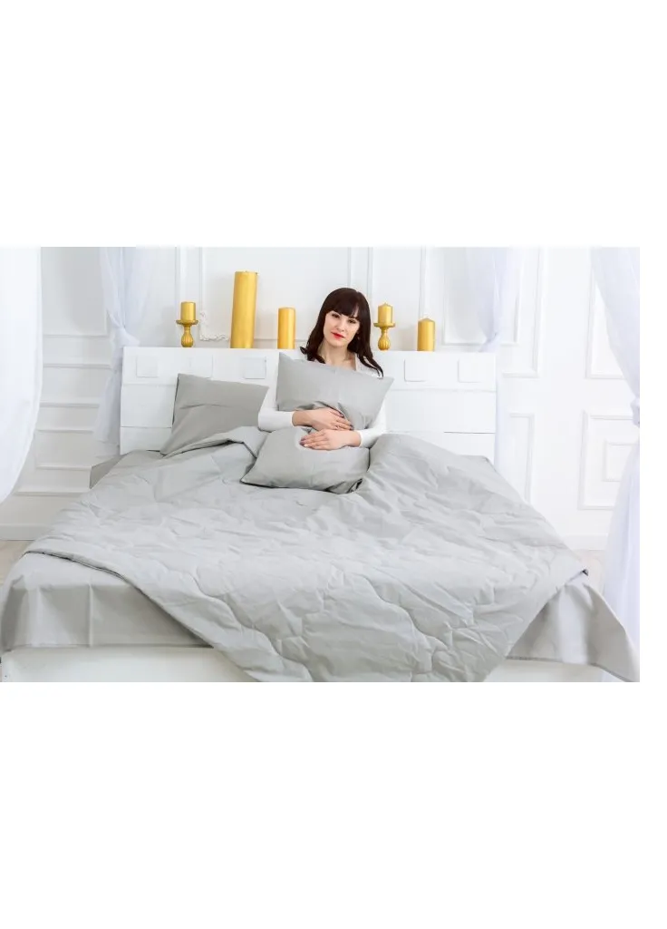 Одеяло Летний комплект №2619 EcoSilk 16-5703 Light Gray одеяло 172x (2200003109979) Mirson (254079558)