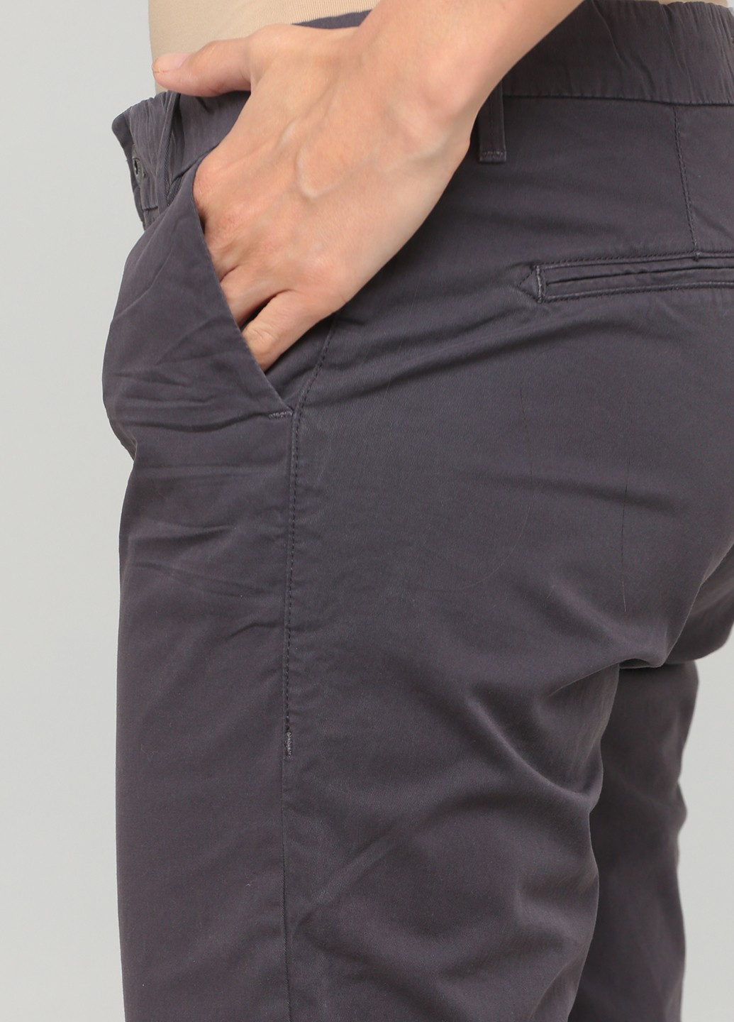 Темно-серые кэжуал демисезонные прямые брюки Roxy