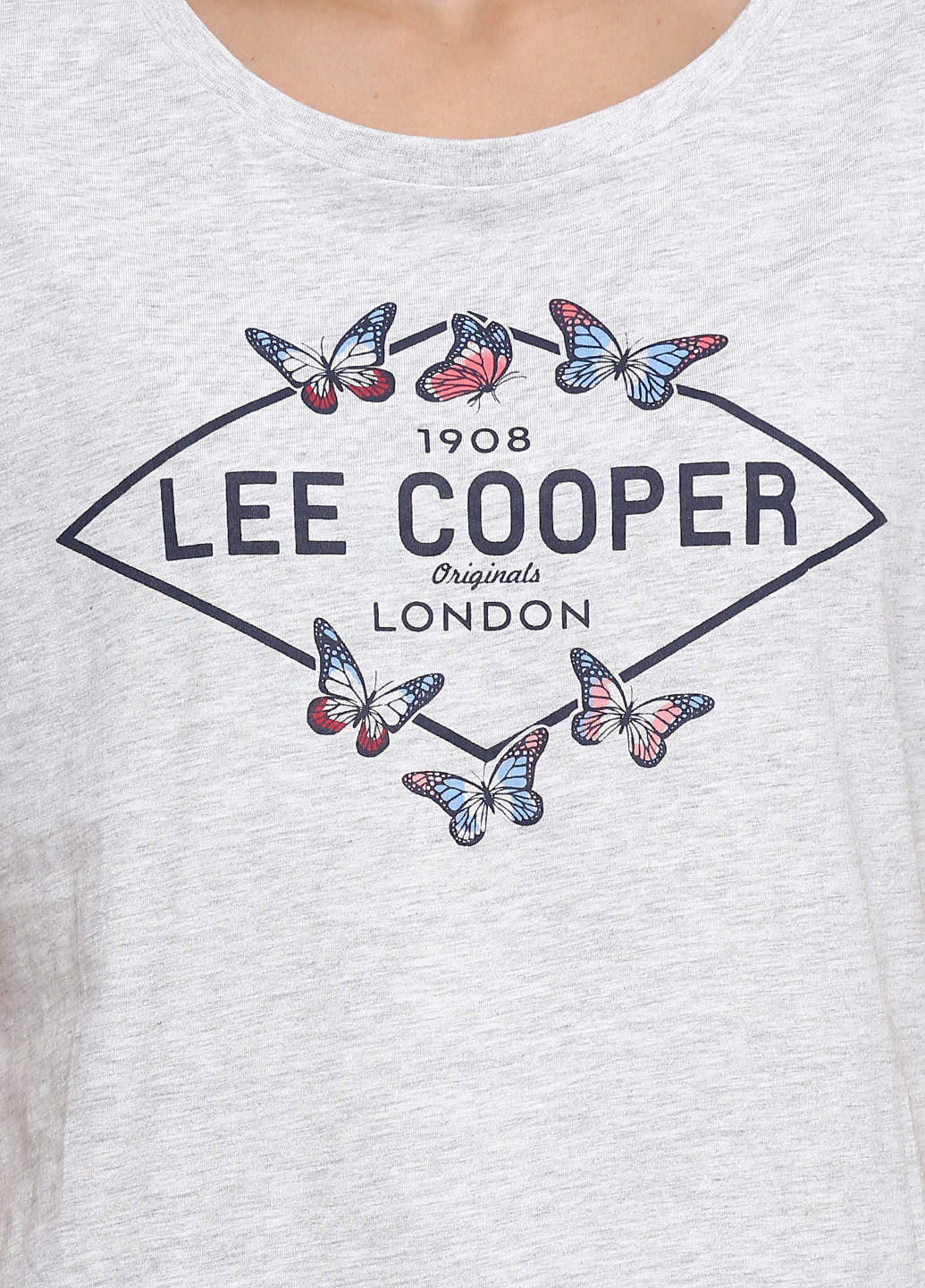 Світло-сіра літня футболка Lee Cooper