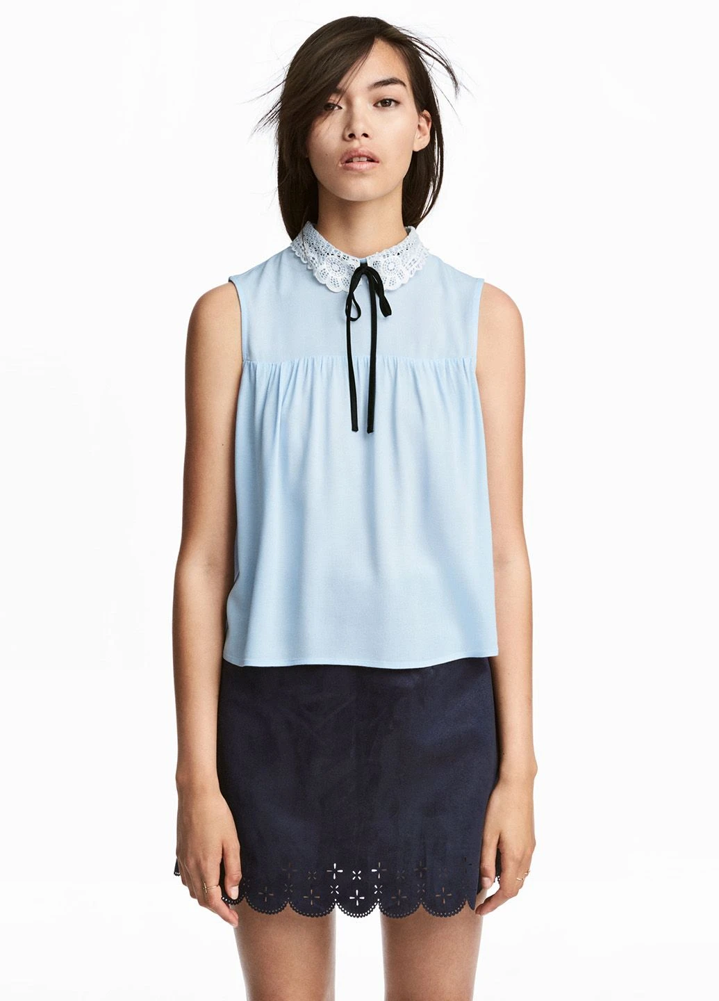 Синяя однотонная юбка H&M
