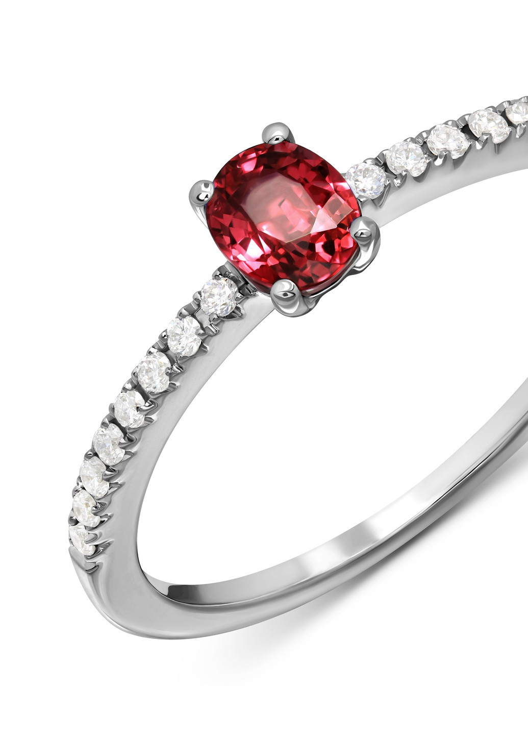 Кольцо Хлоя с бриллиантами и рубином в белом золоте Zarina (254252040)