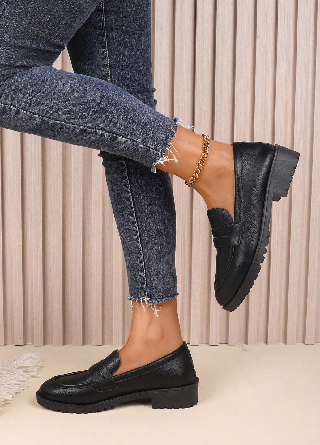 SHEIN Туфли лоферы черный з искусственная кожа, китай — демисезон (341743970)