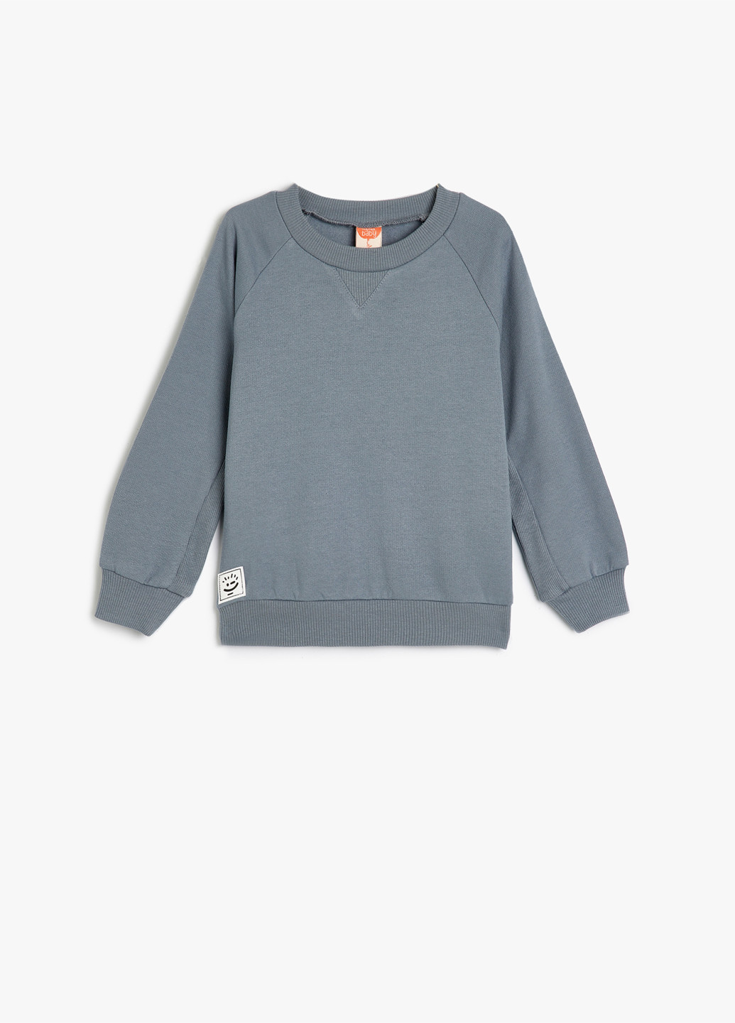 KOTON світшот однотонний сіро-синій кежуал бавовна, трикотаж