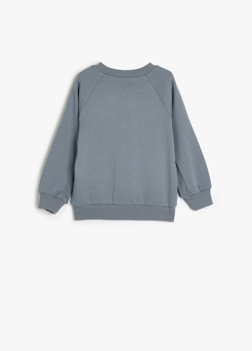 KOTON світшот однотонний сіро-синій кежуал бавовна, трикотаж