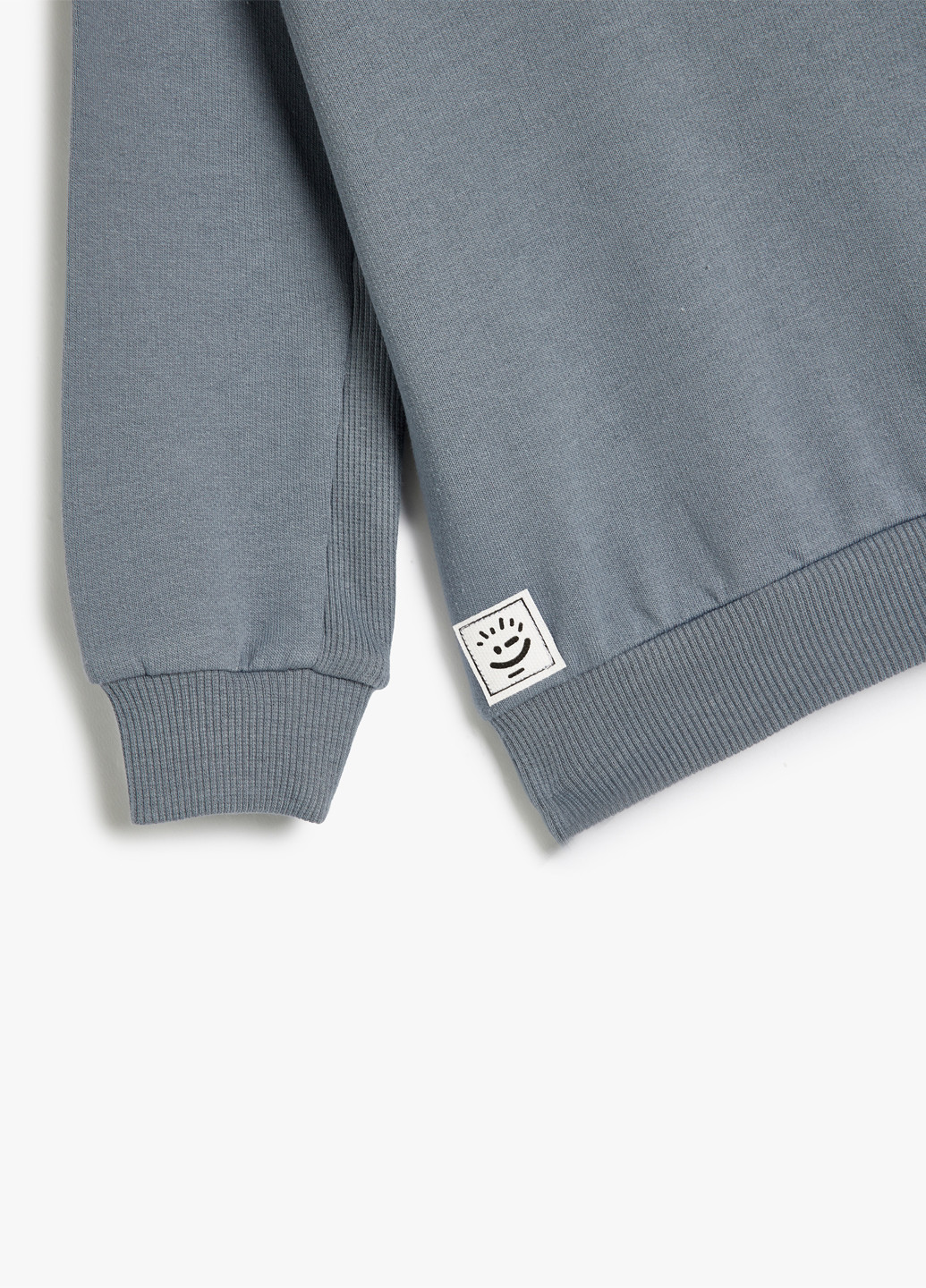 KOTON світшот однотонний сіро-синій кежуал бавовна, трикотаж