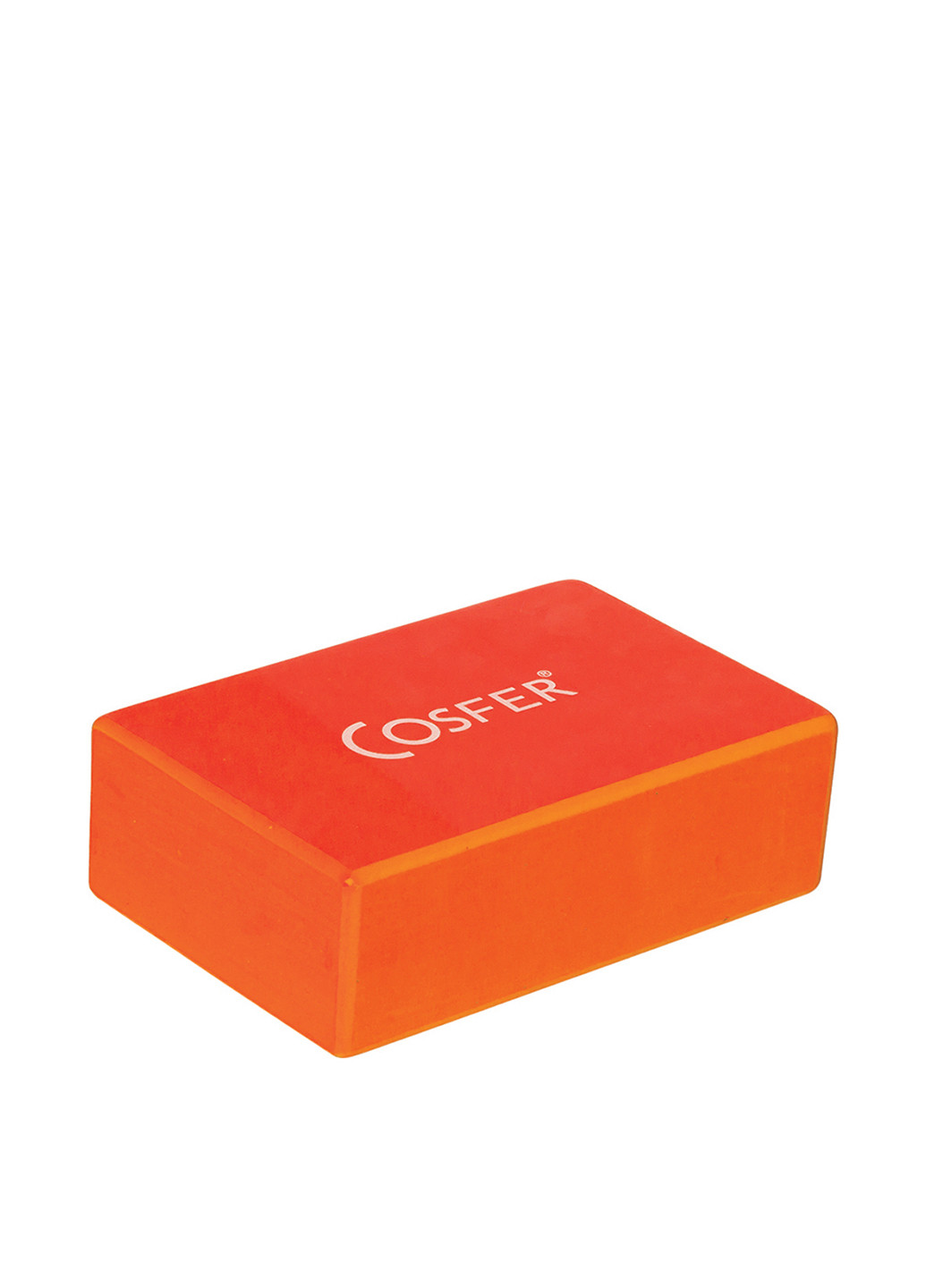 Блок для йоги, 23х15,5х7,5 см Cosfer логотипы оранжевые