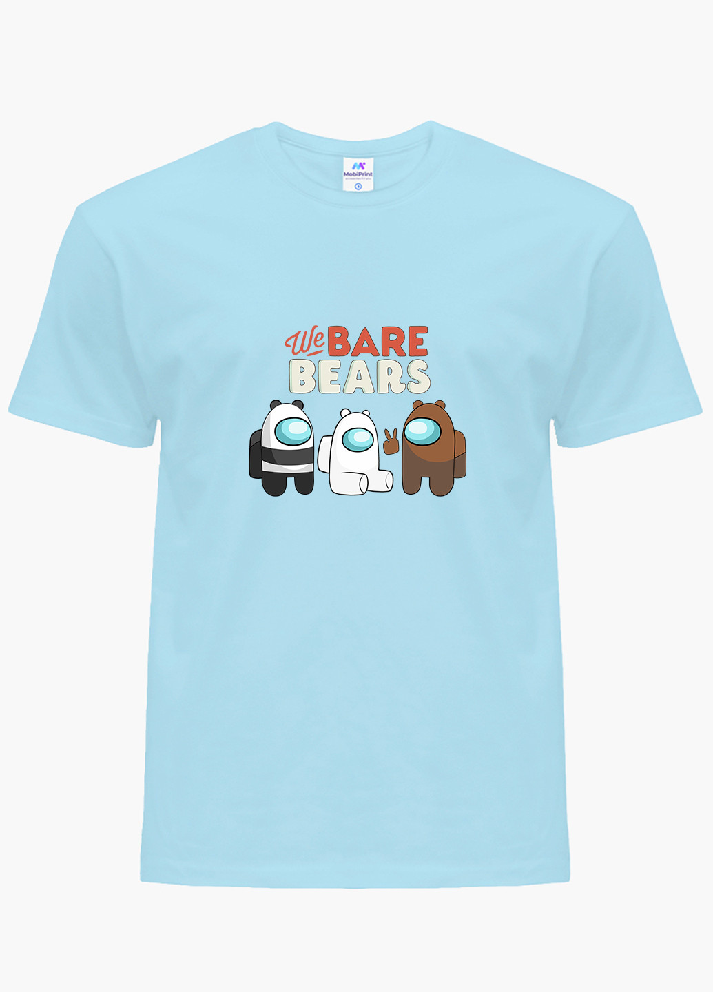 Блакитна демісезонна футболка дитяча вся правда про ведмедів (we bare bears) (9224-2668) MobiPrint