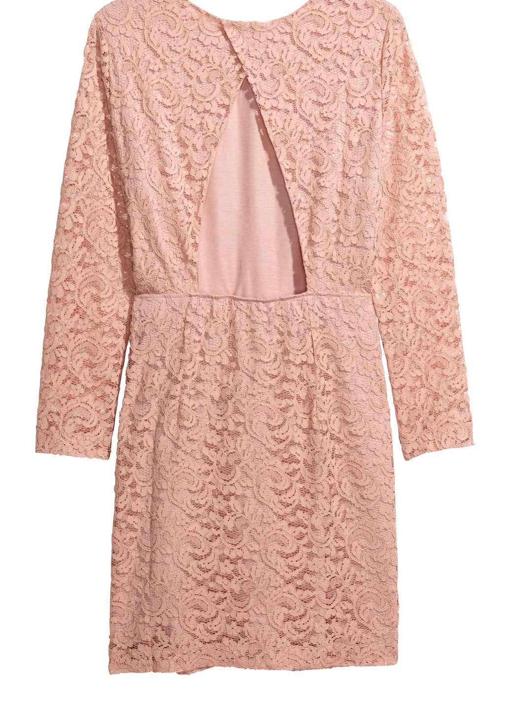 Розовое кэжуал кружевное платье H&M однотонное