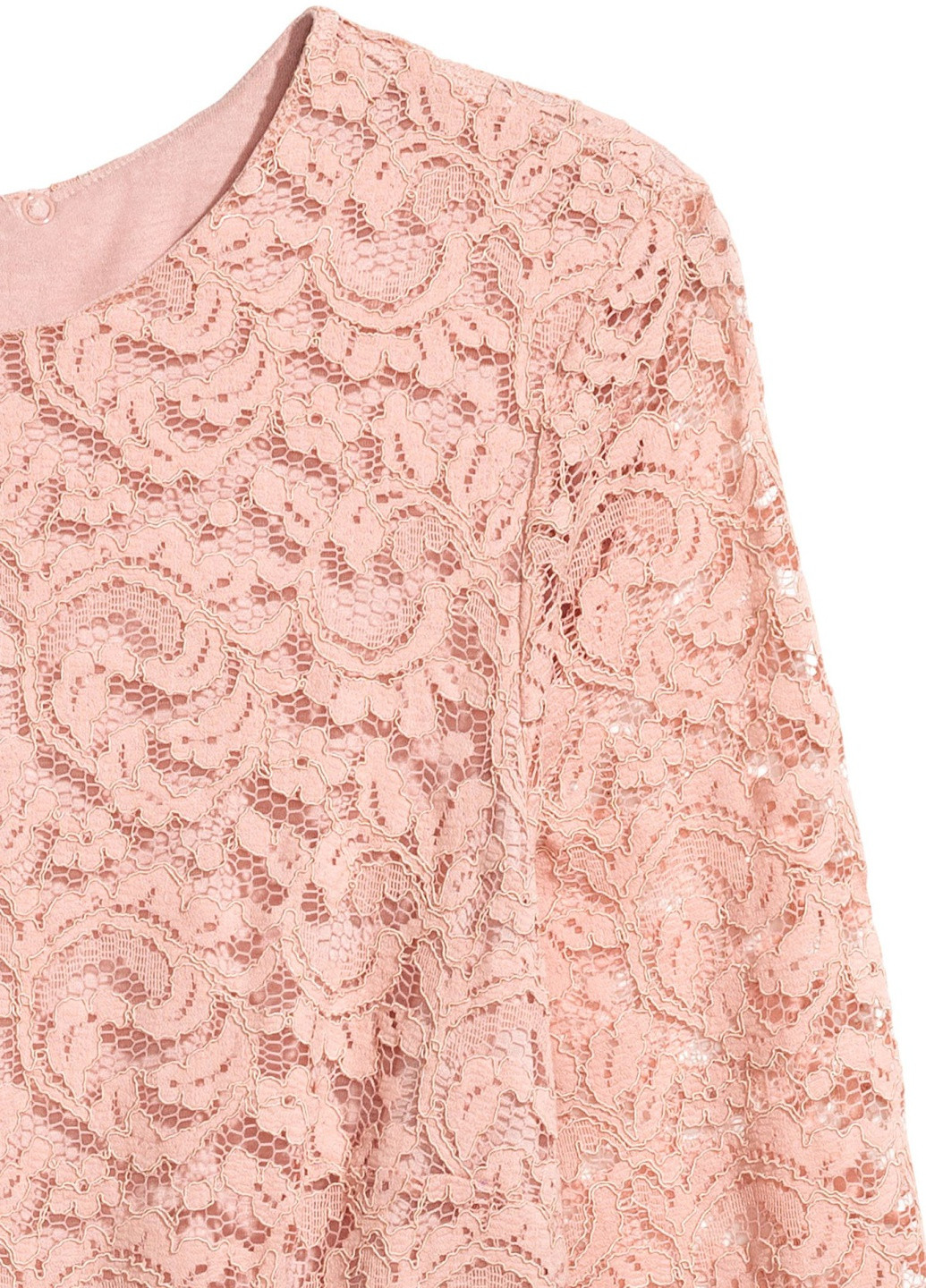 Рожева кежуал мереживне плаття H&M однотонна