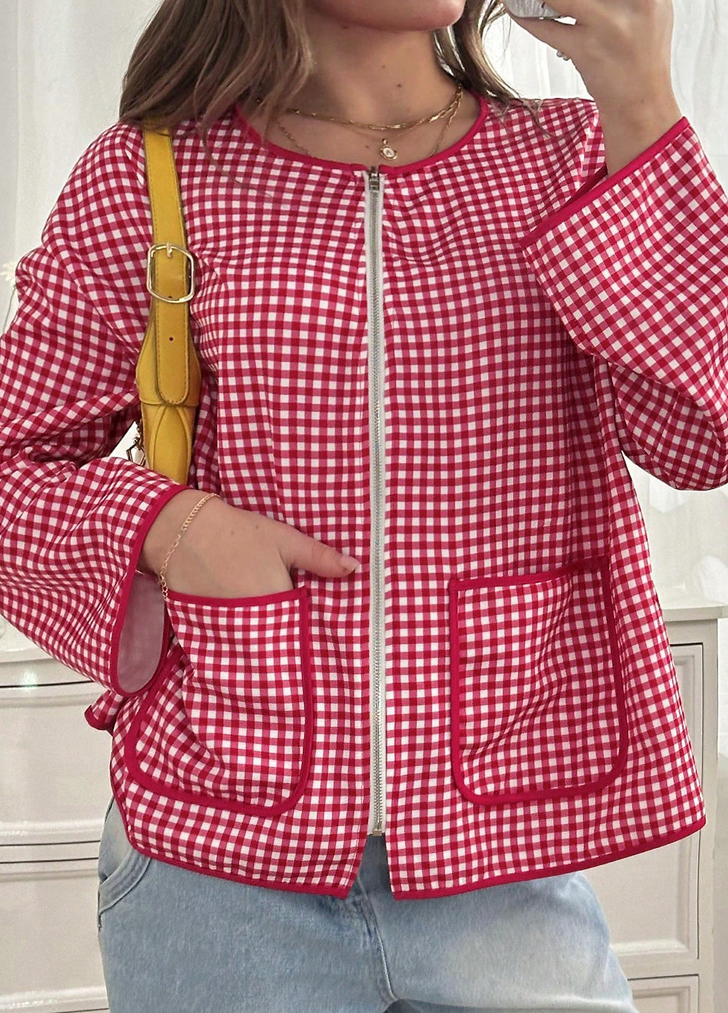 Червона демісезонна куртка SHEIN