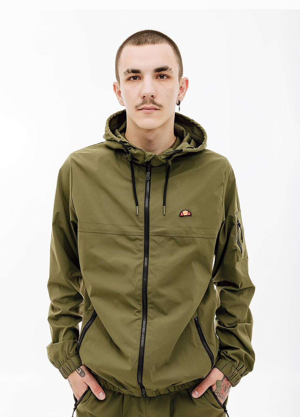 Оливковая (хаки) демисезонная куртка shv20518-506 Ellesse Battalio FZ Jacket